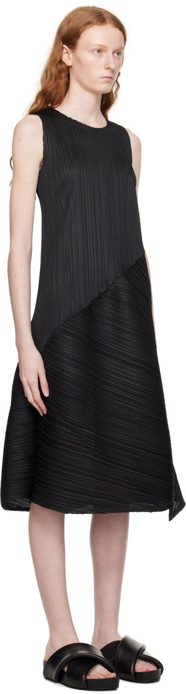 Pleats Please Issey Miyake Black Calla Midi Dress Pleats Please  
