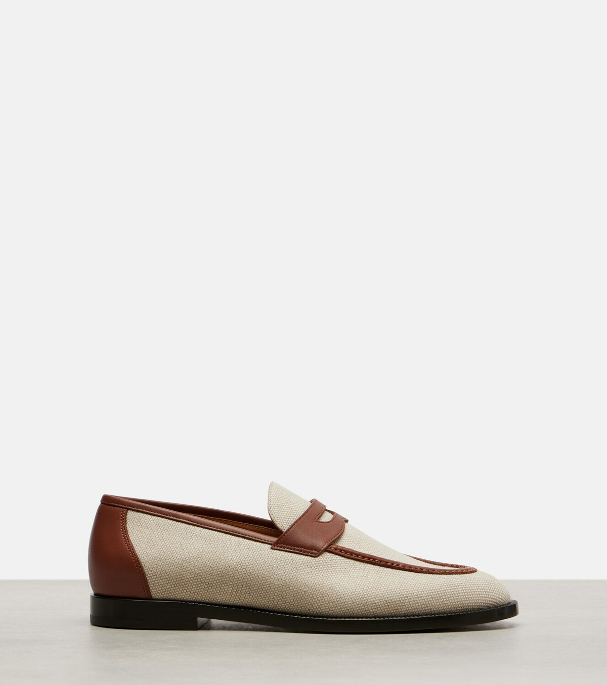 Loro Piana Sergio leather-trimmed penny loafers