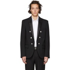 Balmain Black Cotton Double-Breasted Blazer