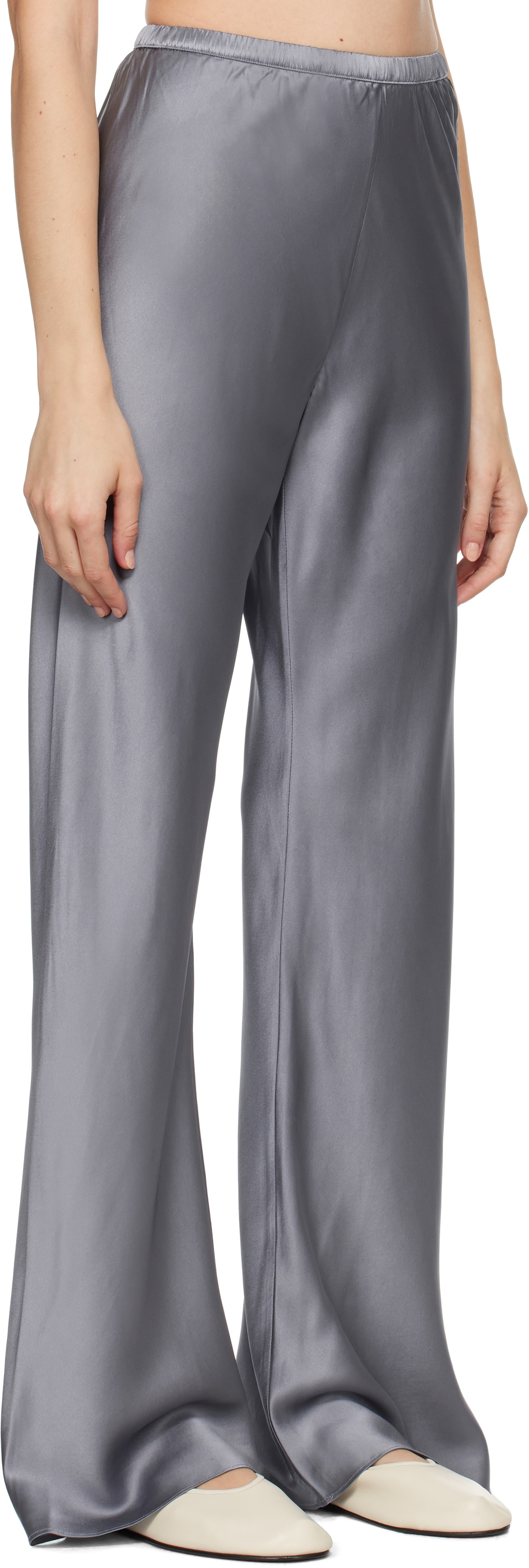 Silk Laundry Gray Bias Cut Lounge Pants
