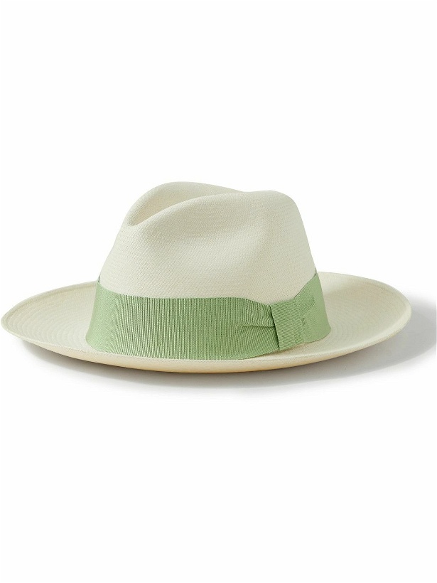 Photo: Frescobol Carioca - Rafael Grosgrain-Trimmed Straw Panama Hat - Green