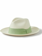 Frescobol Carioca - Rafael Grosgrain-Trimmed Straw Panama Hat - Green