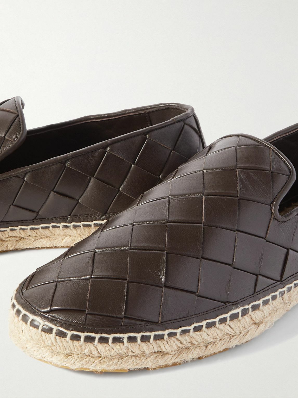 Bottega Veneta Men\'s Intreccio Leather Espadrilles Bottega Veneta - Intrecciato Leather Espadrilles - Brown  main image 4