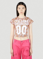 Collina Strada Logo Print Floral T-Shirt