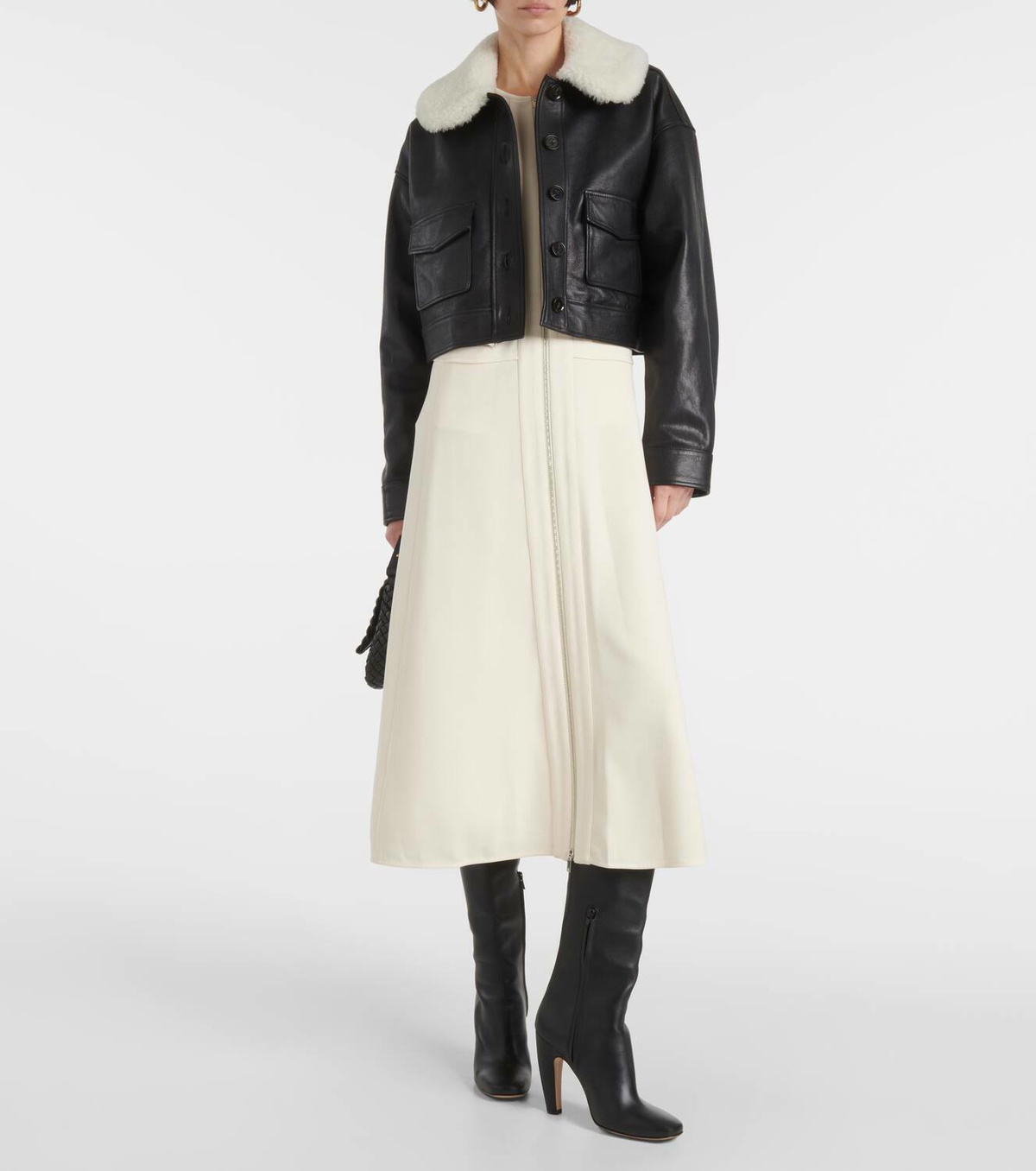 Proenza Schouler Judd shearling trimmed leather jacket Proenza