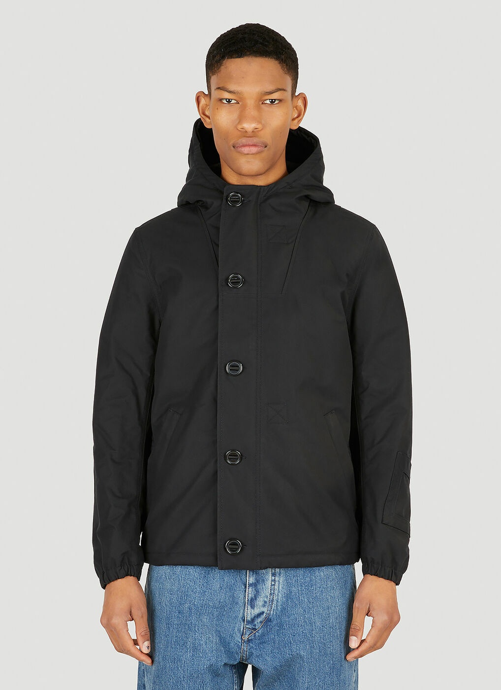 CM1-1 Hooded Deck Jacket in Black Applied Art Forms