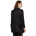 Burberry Black Twill Slim Fit Zip Panel Blazer