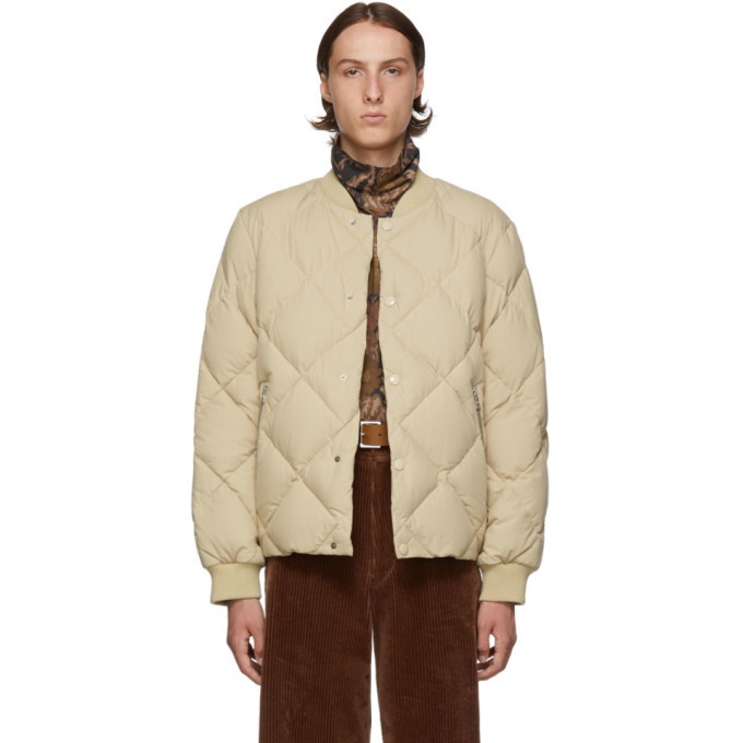 Photo: Dries Van Noten Beige Down Venice Bomber Jacket