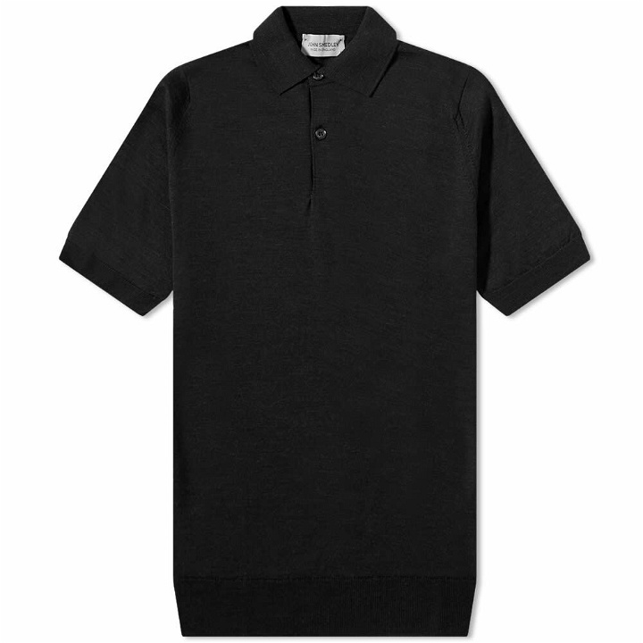 Photo: John Smedley Men's Merino Knit Polo Shirt in Black