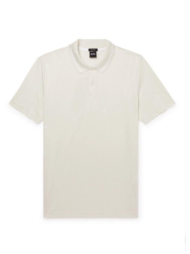 Photo: HUGO BOSS - Mercerised Cotton Polo Shirt - Neutrals