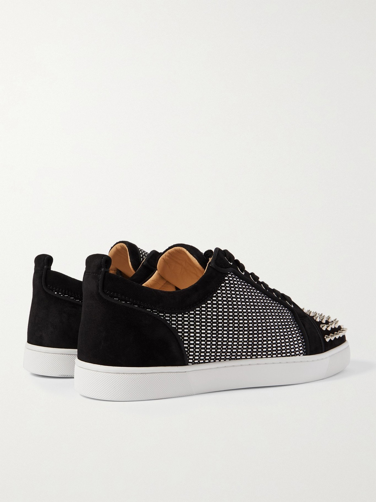 Christian Louboutin Louis Junior Spikes Orlato Suede Sneakers in