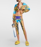Versace Medusa Palm Springs tie-front silk blouse