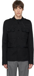 AARON ESH Black Twill Blouson Jacket