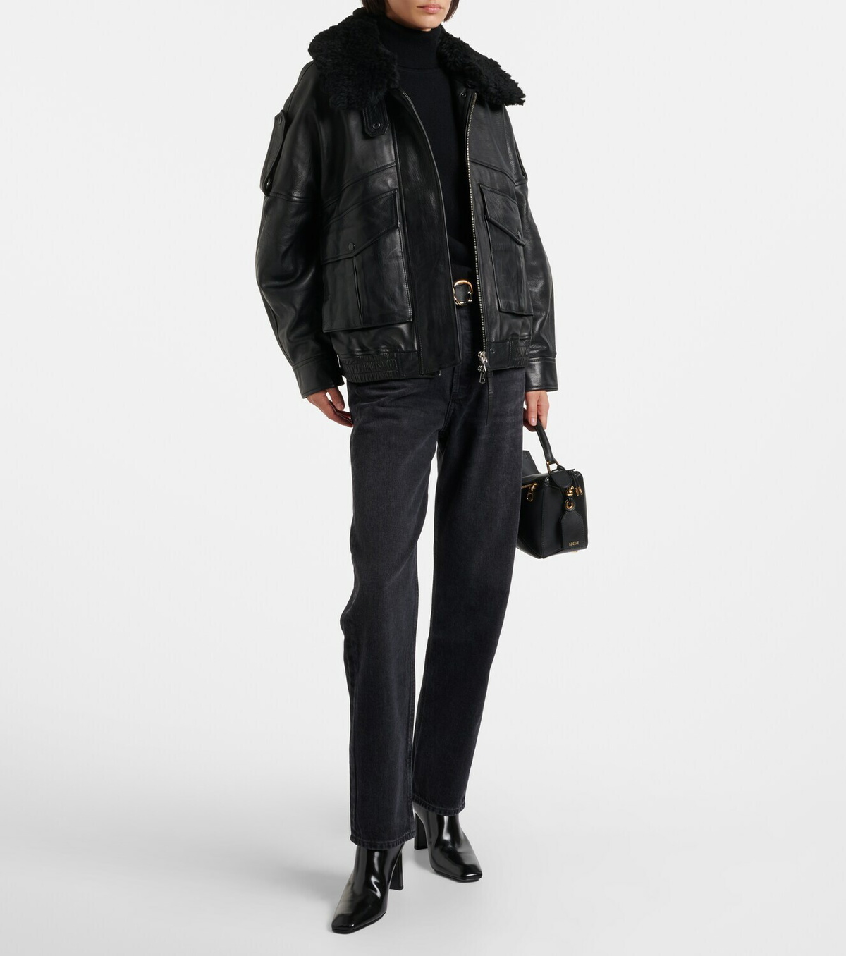 Agolde Avril oversized leather jacket