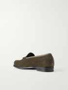 Edward Green - Putney Horsebit-Embellished Suede Loafers - Green