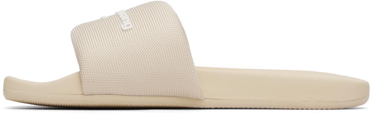 Alexander Wang Beige 'AW' Pool Slides