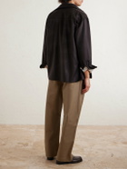 Loro Piana - Fuji Cleveland Cotton-Gabardine Wide-Leg Trousers - Brown