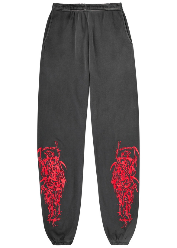 Photo: Warren Lotas Serenity Reaper Embroidered Cotton Sweatpants Black