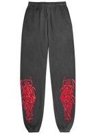 Warren Lotas Serenity Reaper Embroidered Cotton Sweatpants Black