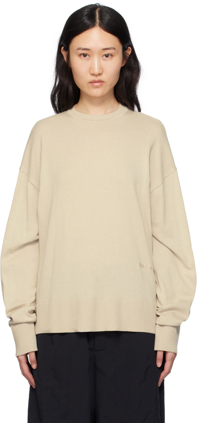 Birrot Beige Embroidered Sweater
