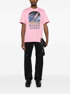 Marine Serre Pink Logo-Print Organic Cotton T-Shirt
