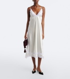 Magda Butrym Lace-trimmed silk satin slip dress