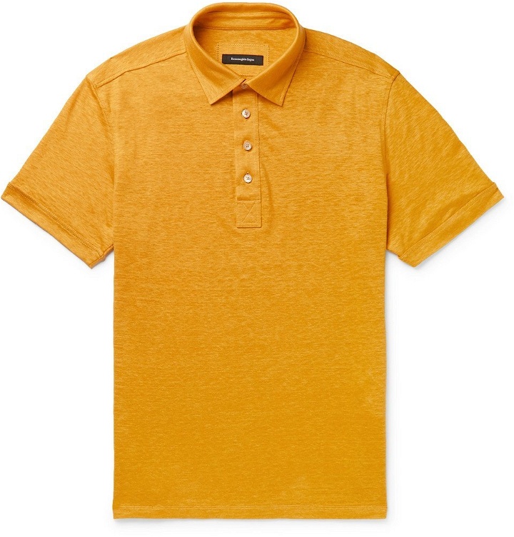 Photo: Ermenegildo Zegna - Linen Polo Shirt - Men - Yellow