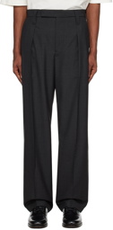 LEMAIRE Black One Pleat Trousers