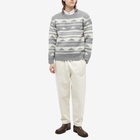 NN07 Men's Aslak Geometric Pattern Crew Knit in Grey Melange