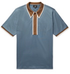 Dunhill - Contrast-Trimmed Cotton-Jersey Polo Shirt - Men - Blue
