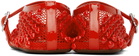 ALAÏA Red Studded Fishnet Ballerina Flats