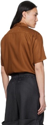 Maison Margiela Brown Open Spread Collar Shirt