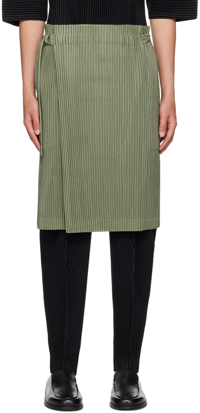 Photo: HOMME PLISSÉ ISSEY MIYAKE Green Light Mesh Skirt