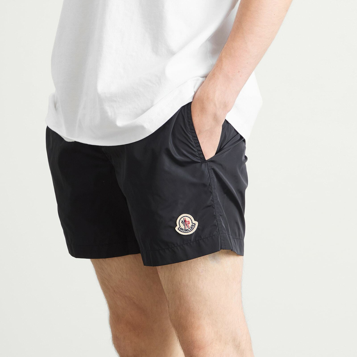 Moncler Men's Logo Swim Shorts in Navy