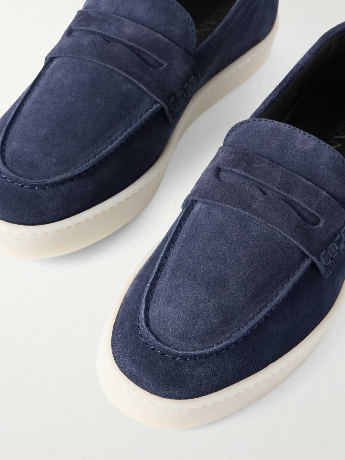 Canali - Suede Penny Loafers - Blue