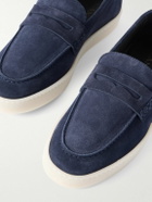 Canali - Suede Penny Loafers - Blue