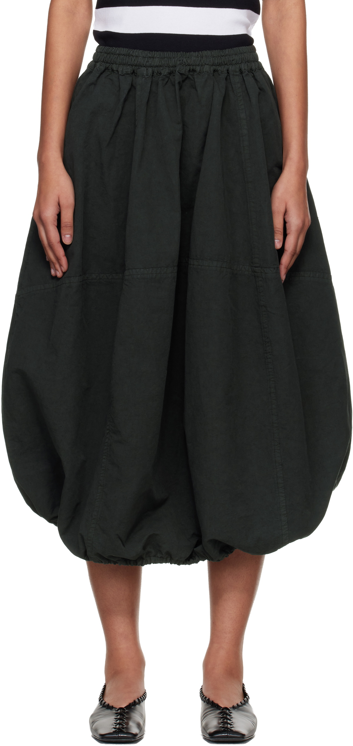 YMC Khaki Parachute Midi Skirt