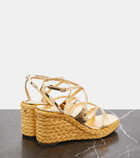 Jimmy Choo Ayla metallic leather espadrille wedges