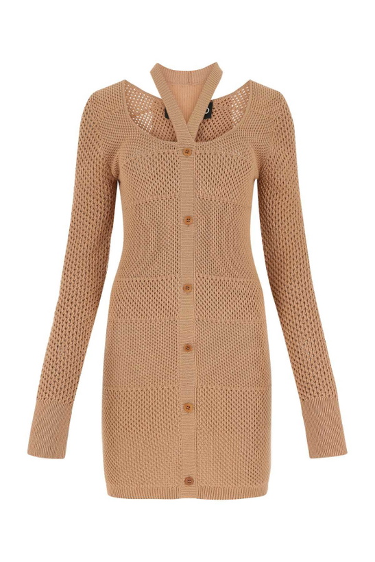 Photo: ANDREĀDAMO Biscuit Mesh Mini Dress