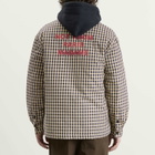 Drôle de Monsieur Men's Check Overshirt With Slogan in Beige