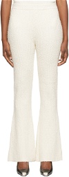 Helmut Lang Off-White Bouclé Knit Flared Lounge Pants