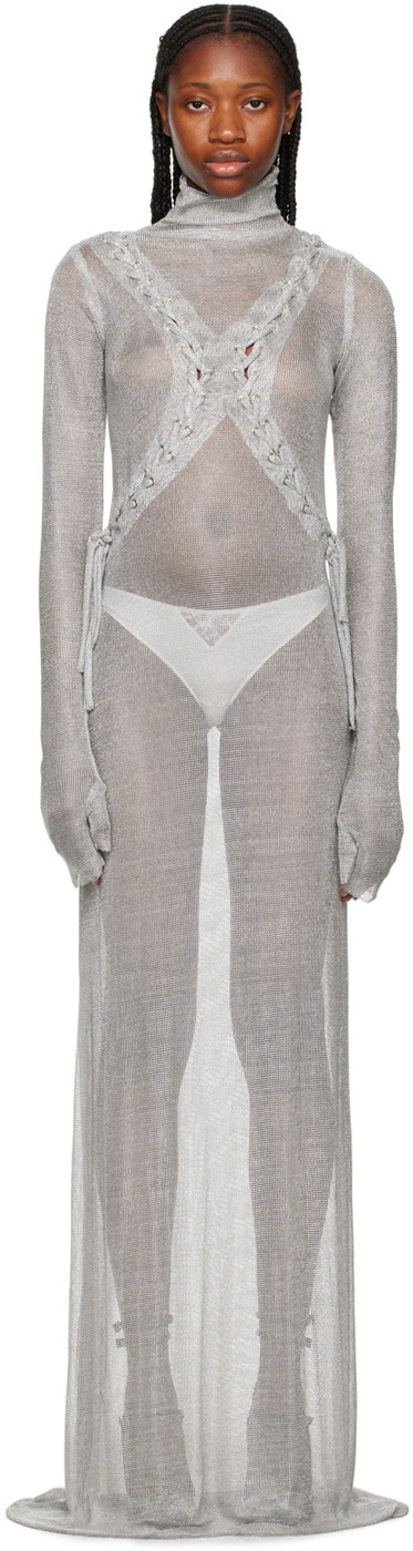 Feben Silver Armour Maxi Dress