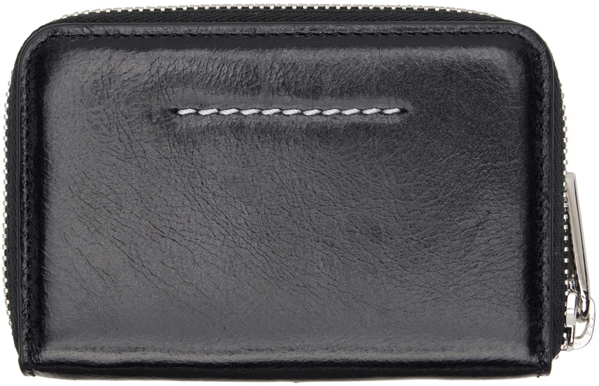 MM6 Maison Margiela Black 6 Zip Around Wallet MM6 Maison Margiela