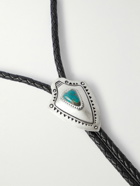 Jacques Marie Mage - Umit Benan Leather, Silver and Turquoise Bolo Tie