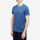 Fred Perry Men's Twin Tipped T-Shirt in Midnight Blue/Ecru
