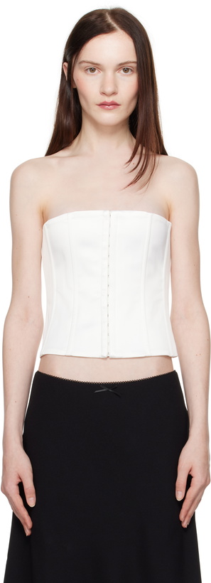 Photo: GUIZIO White Satin Corset Top