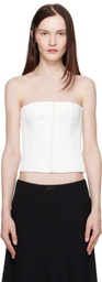 GUIZIO White Satin Corset Top