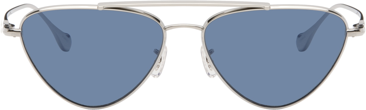 Jil Sander Silver Oliver Peoples 'Edition 1' Aviator Sunglasses