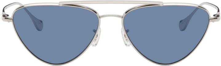 Photo: Jil Sander Silver Oliver Peoples 'Edition 1' Aviator Sunglasses