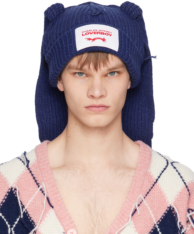 Photo: Charles Jeffrey Loverboy Navy Chunky Rabbit Beanie